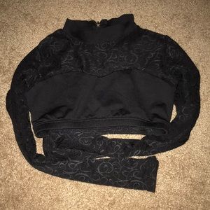 Motion Wear Black Long Sleeve Sports Bra
